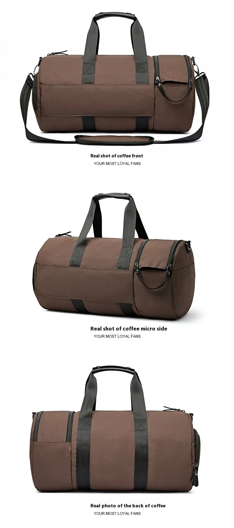Bolsa de gimnasio de poliéster impermeable, bolso de viaje portátil