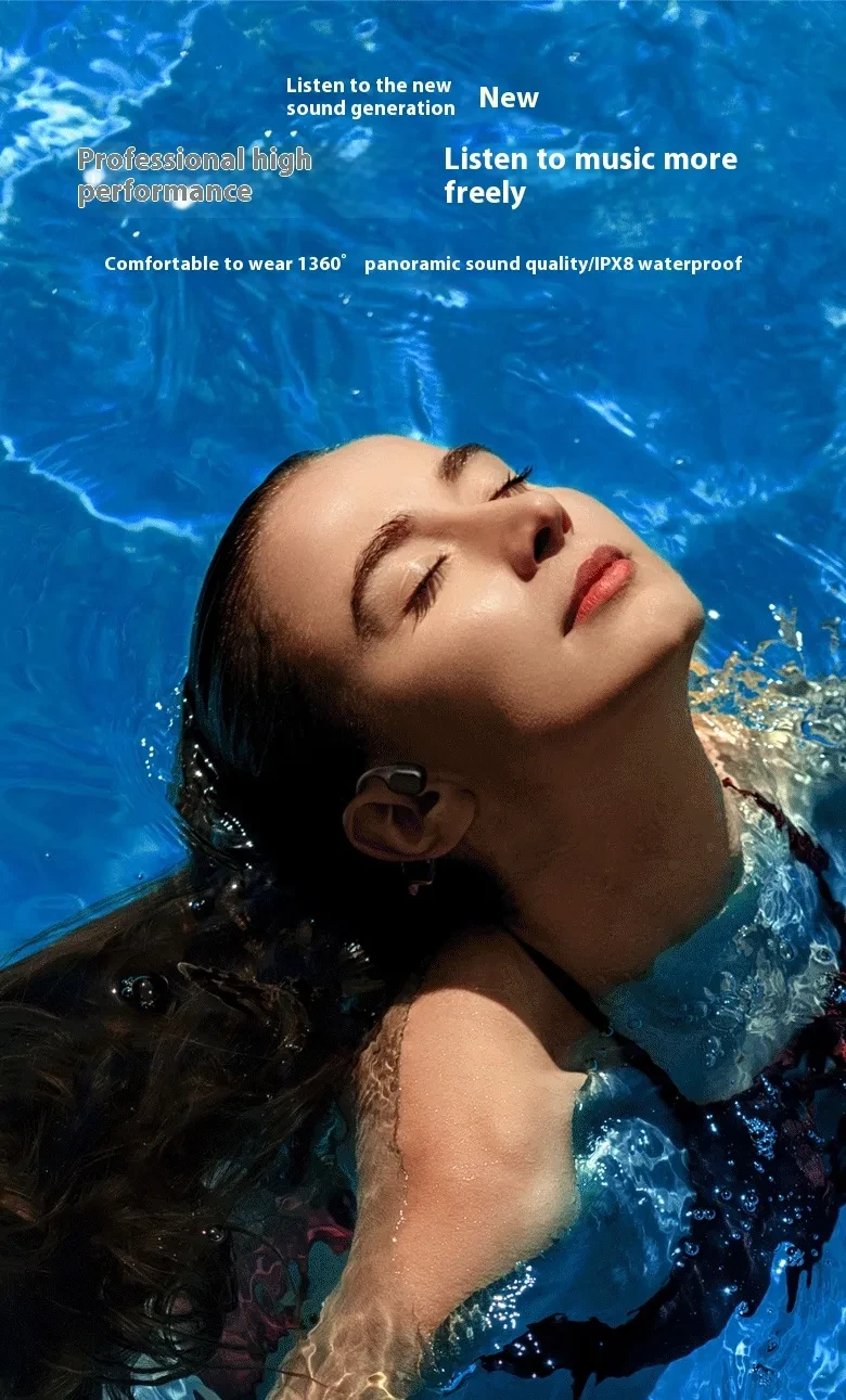 Auriculares Bluetooth con pantalla de visualización para conducción ósea de 53 pulgadas, auriculares deportivos impermeables