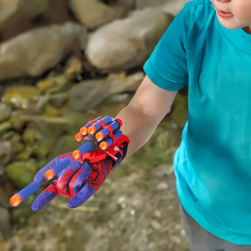 Juguete lanzador de telarañas AIUAZA: 15 dardos, guante lanzador para cosplay