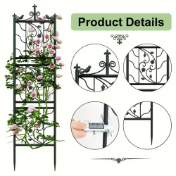 Cerca de jardín de metal enrejado de 6 paneles de 195 cm de alto