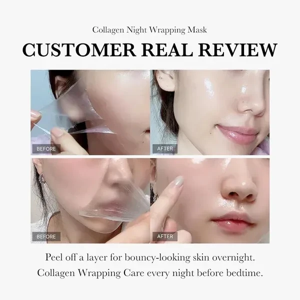Mascarilla facial de noche con colágeno y ingredientes naturales