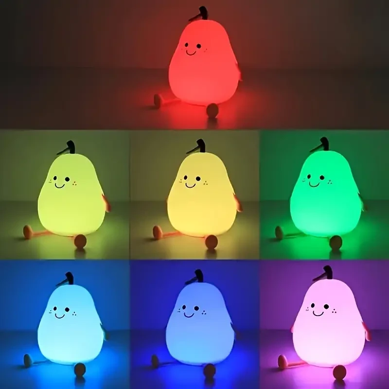 Lámpara de noche LED con forma de pera - Lámpara de noche multicolor