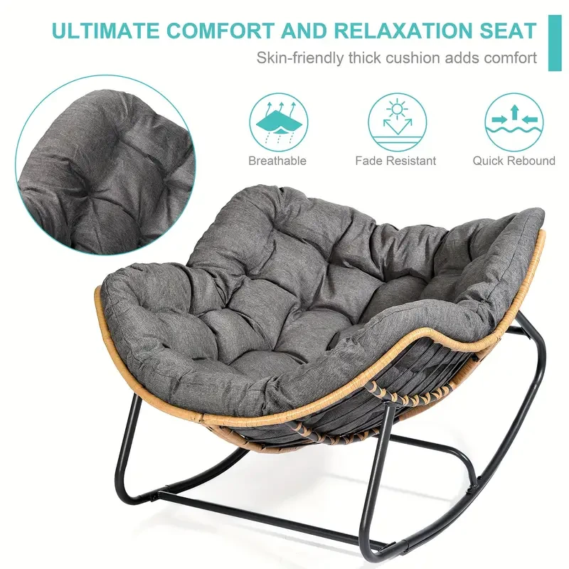 Mecedora de exterior para patio - Royal Papasan con cojín
