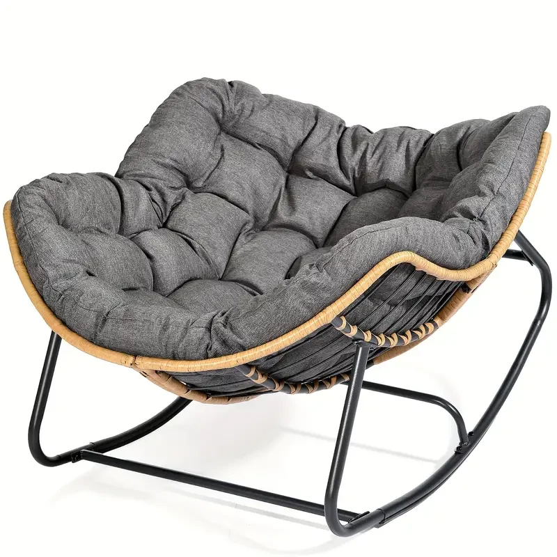 Mecedora de exterior para patio - Royal Papasan con cojín