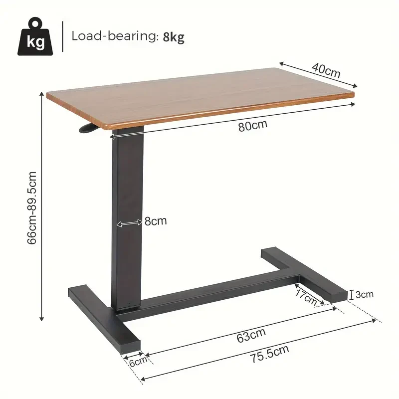 Mesa auxiliar para portátil de altura ajustable - Ruedas ocultas