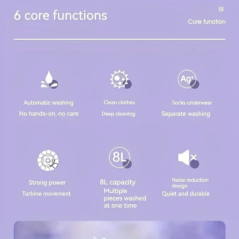 Mini lavadora portátil plegable - Capacidad de 8 l