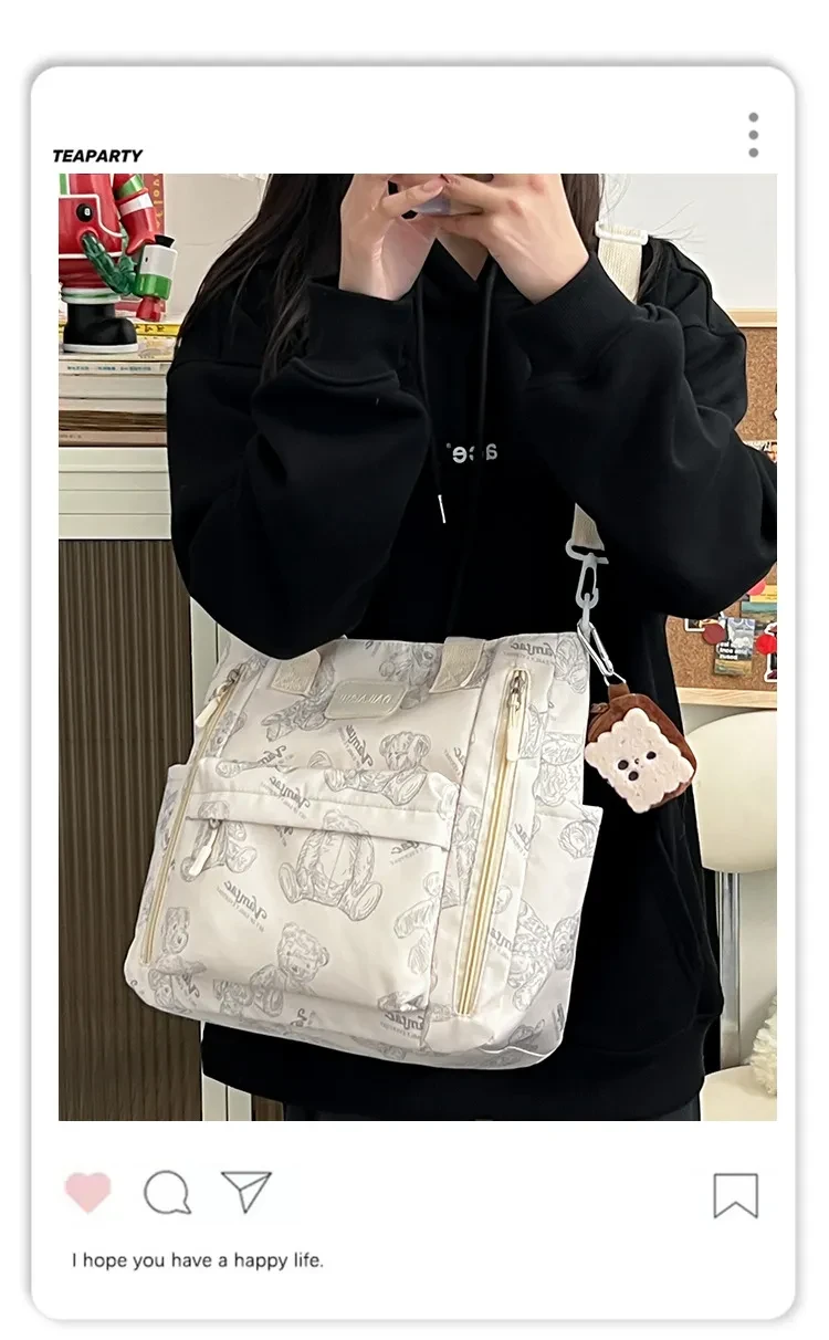 Bolso de mano multibolsillos tipo bandolera
