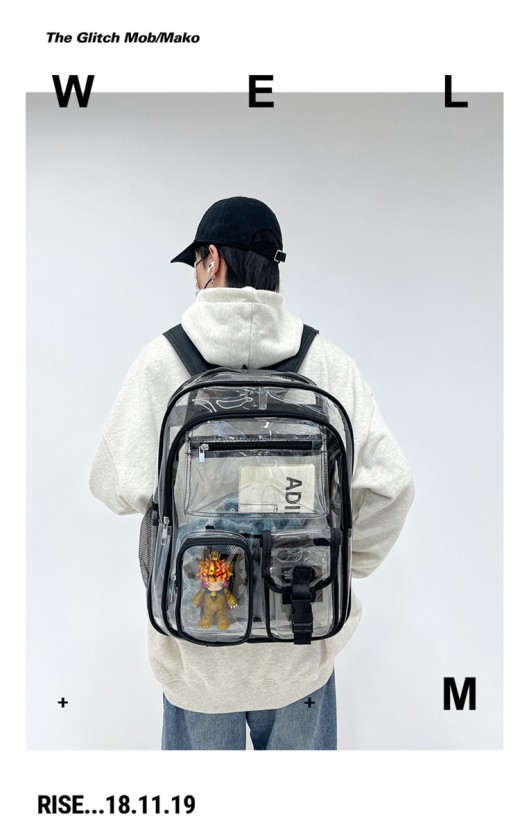 Mochila transparente de PVC de gran capacidad