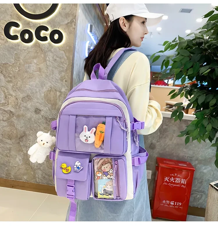 Mochila ligera de cinco piezas para estudiantes, de gran capacidad