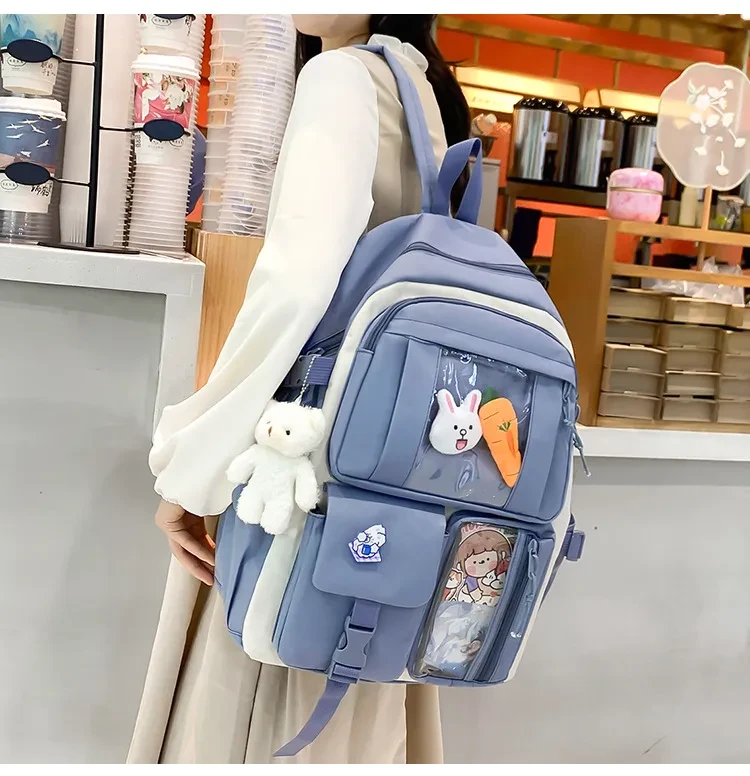 Mochila ligera de cinco piezas para estudiantes, de gran capacidad