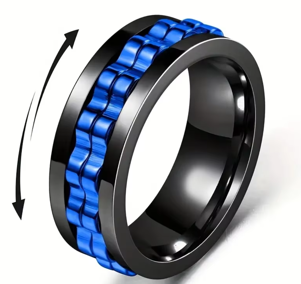 Anillo de acero inoxidable antiestrés