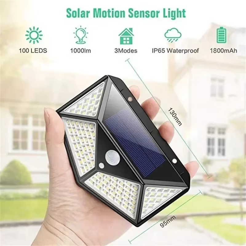 Lámpara solar multifuncional para decoración de jardín al aire libre, luz LED solar, foco impermeable alimentado por luz solar con sensor de movimiento.