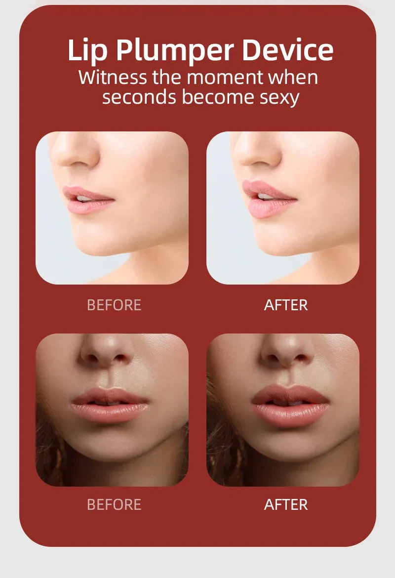 Instrumento eléctrico de silicona para realzar los labios, herramientas de belleza