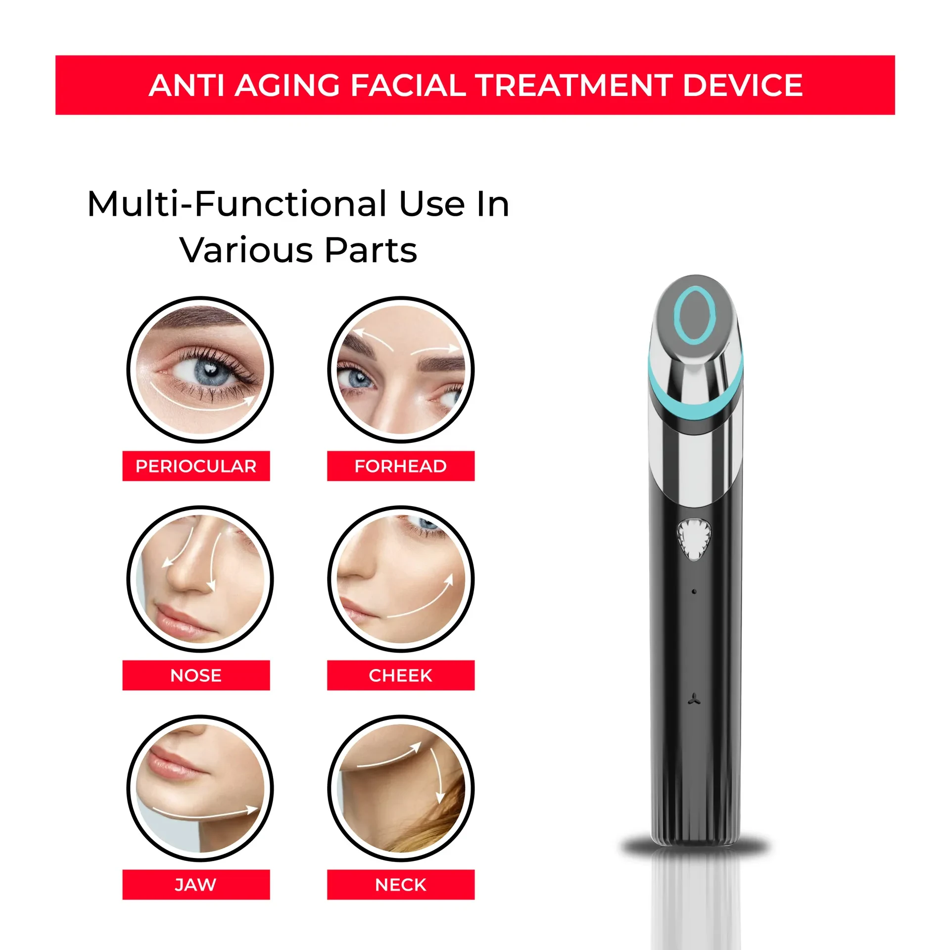 Instrumento de belleza para el rejuvenecimiento de la piel con convergencia de poros EMS