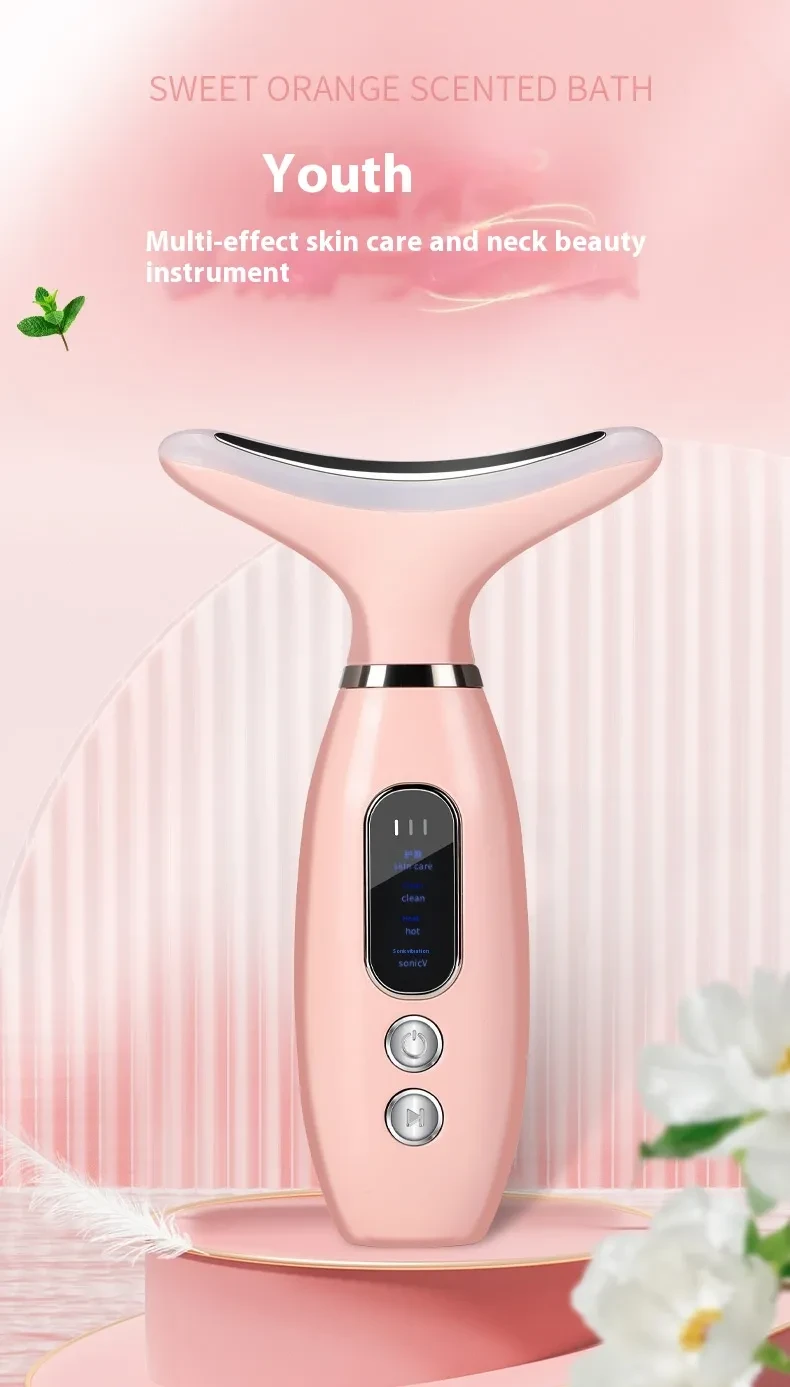 Instrumento de belleza para el cuello, carga de luz de color, instrumento de masaje facial en V