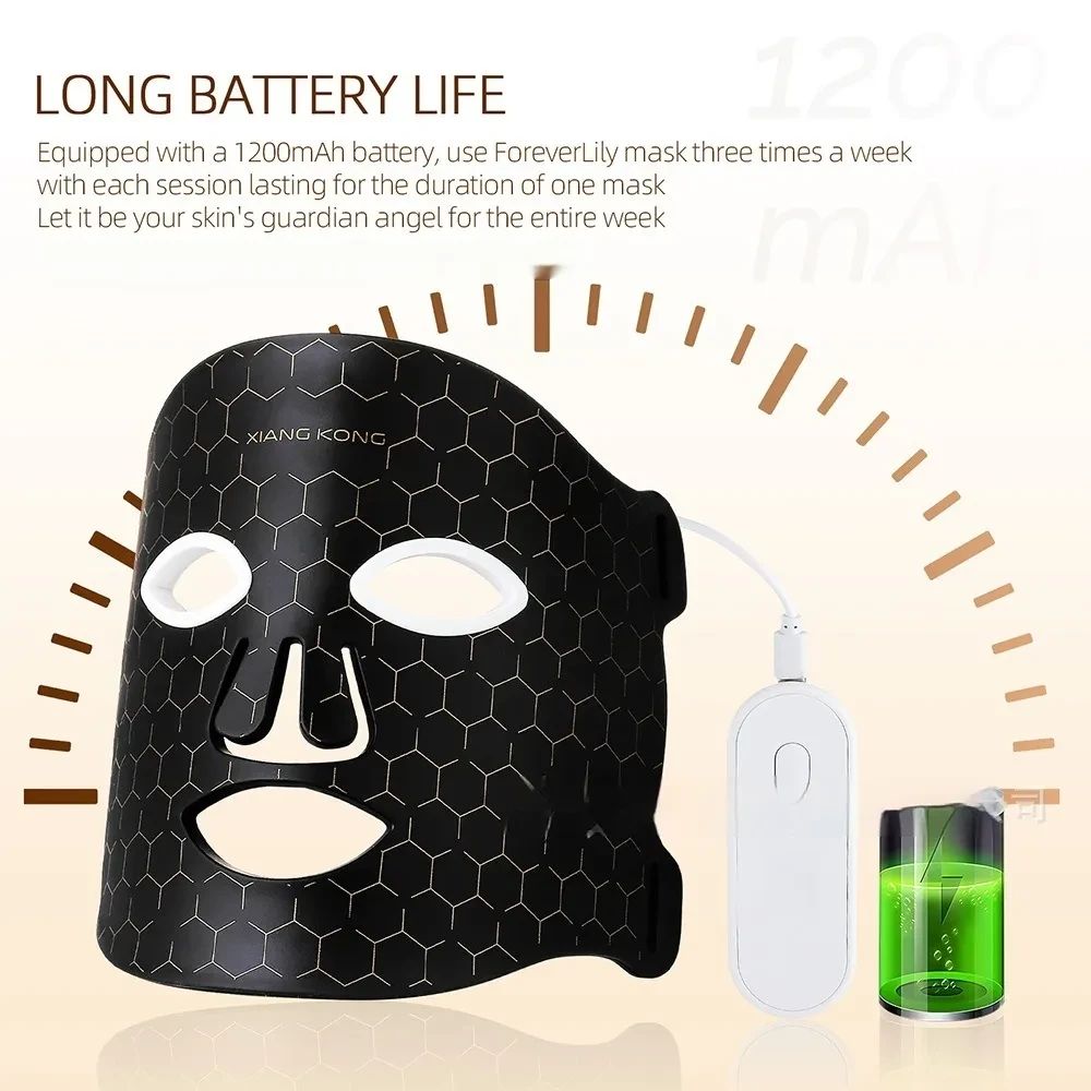 Máscara de silicona reafirmante con fototerapia LED, instrumento de belleza