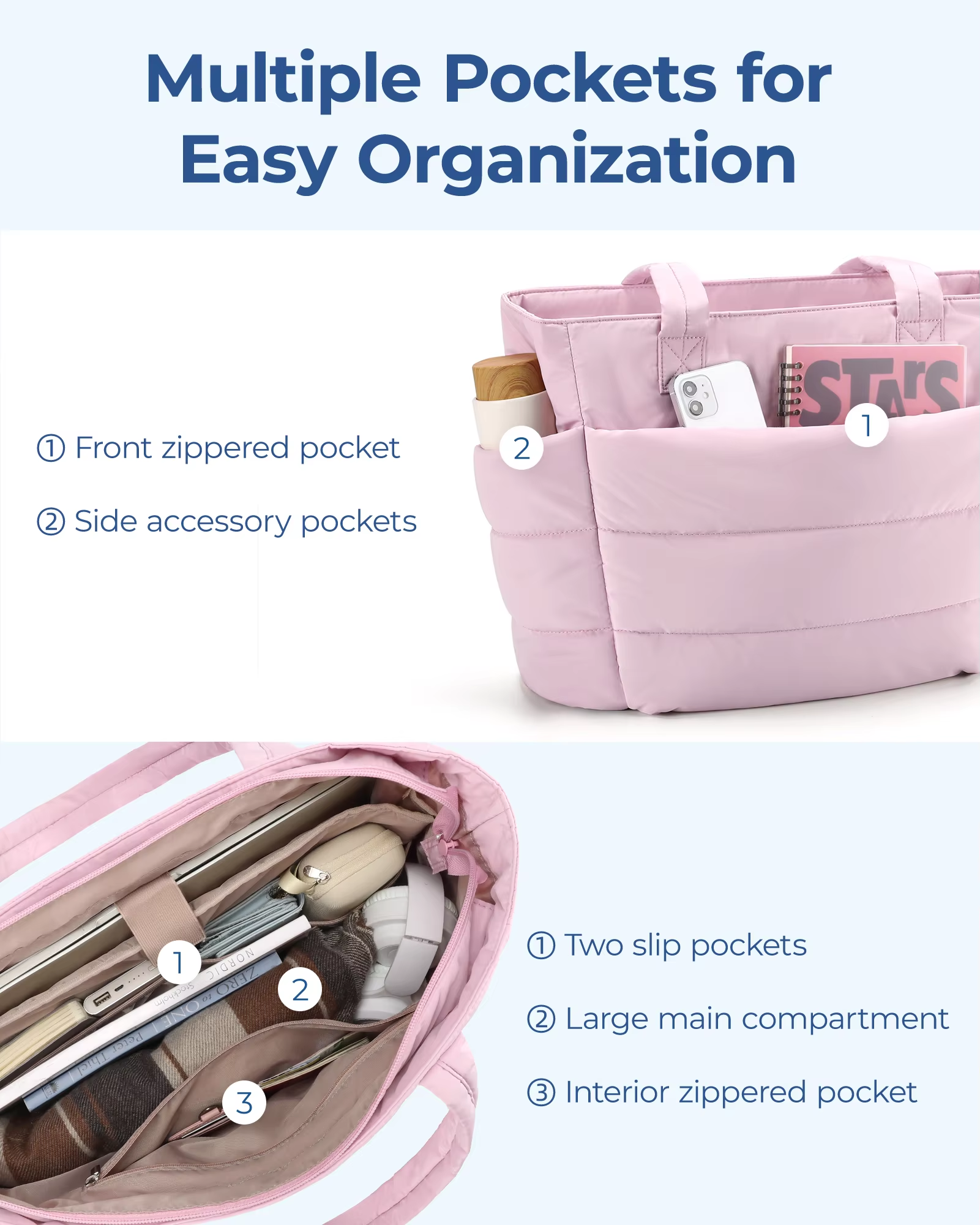 BAGSMART 2024 Nuevo bolso de mujer, bolso de mano de color liso, bolso de hombro para ir al trabajo, bolso de mano femenino, bolso sencillo para salir de mamá