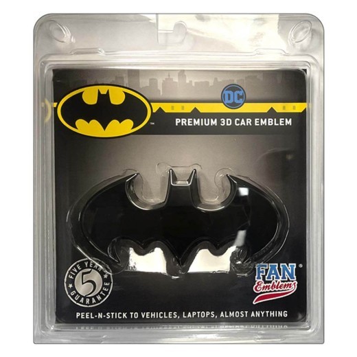 CalcomanÃa 3D de Batman de DC con emblemas de fan (negra)