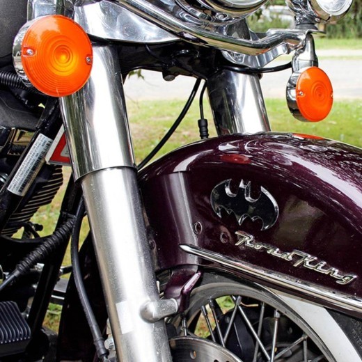 Calcomanía 3D de Batman de DC con emblemas de fan (negra)