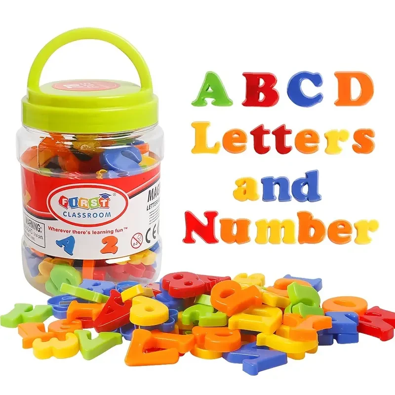 Juego de letras y números magnéticos - Pegatinas educativas para el refrigerador