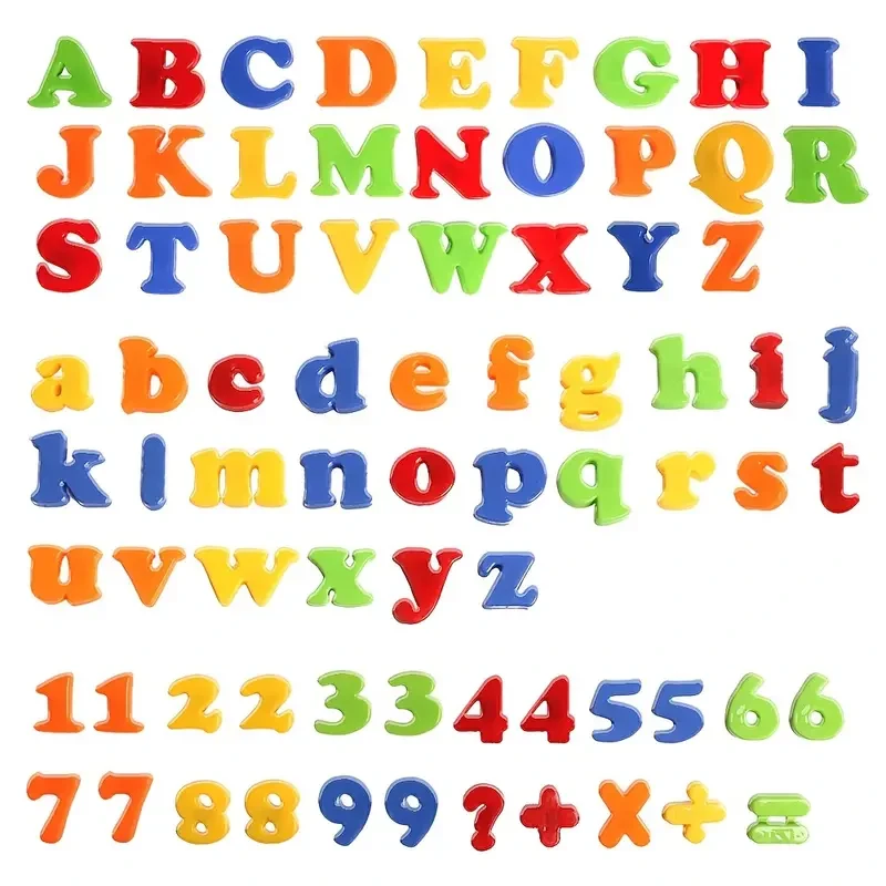 Juego de letras y números magnéticos - Pegatinas educativas para el refrigerador