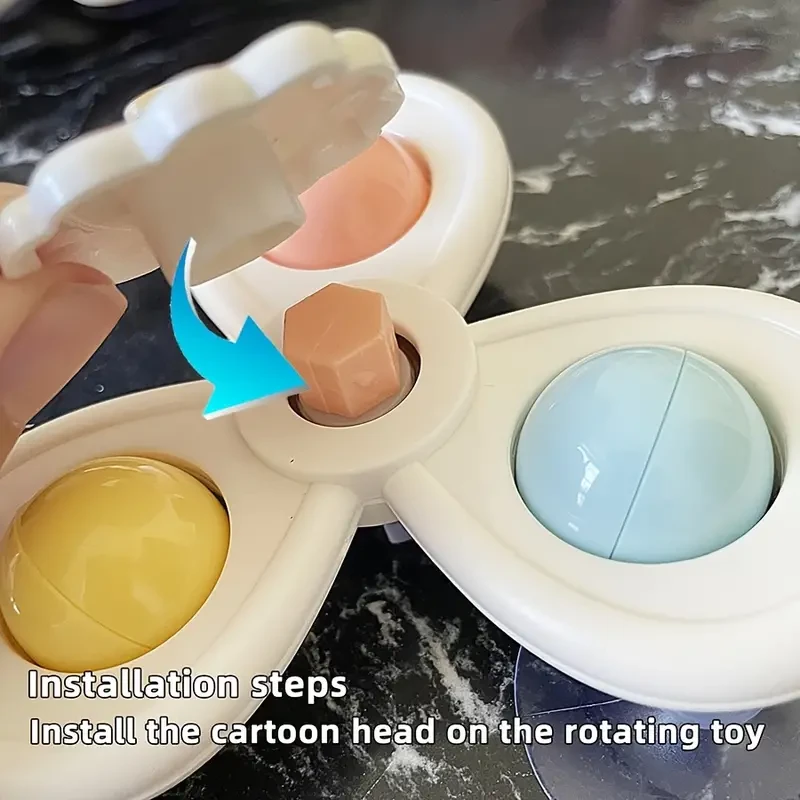 Juego de 3 peonzas con ventosas de dibujos animados de animales