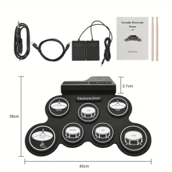 Batería enrollable de silicona compacta USB Lixada - 7 pads