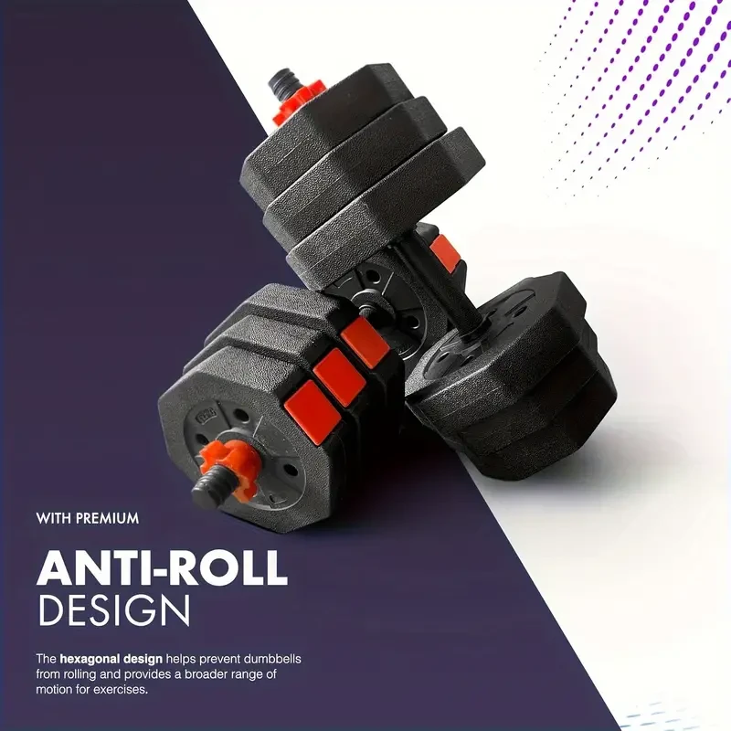 Juego de mancuernas octagonales ajustables de 40 kg: resistentes y antideslizantes