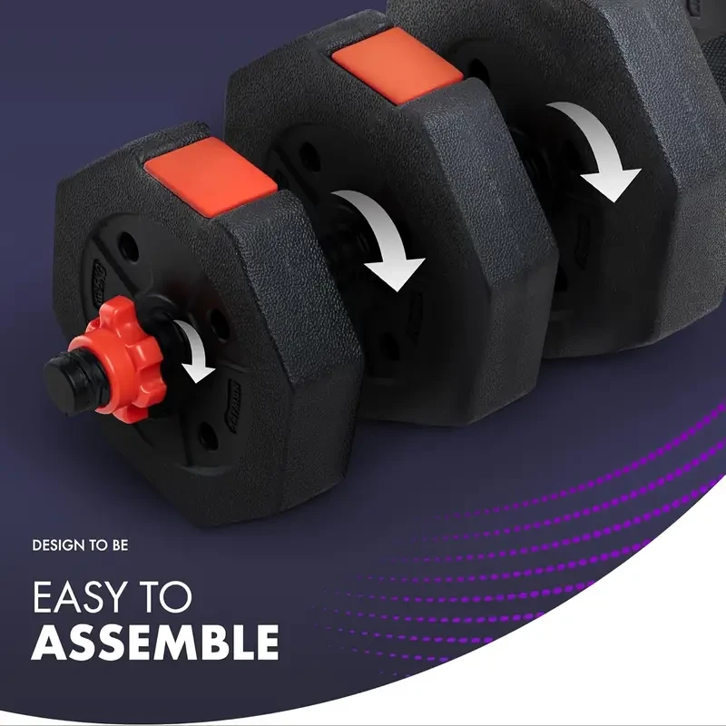 Juego de mancuernas octagonales ajustables de 40 kg: resistentes y antideslizantes