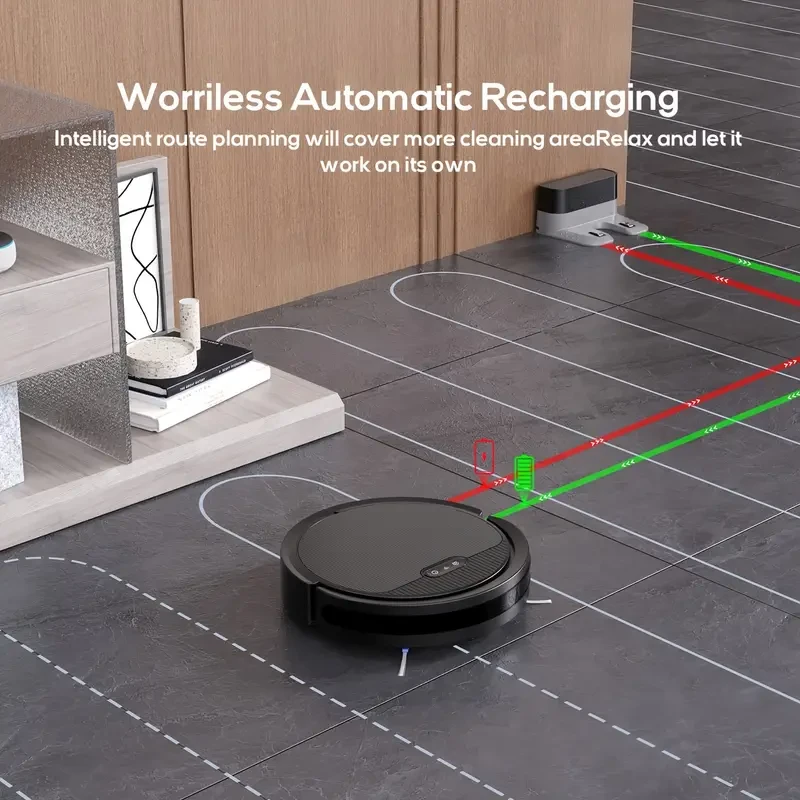 Robot aspirador y fregona ultrafino: succión de 4000 Pa y control por Wi-Fi