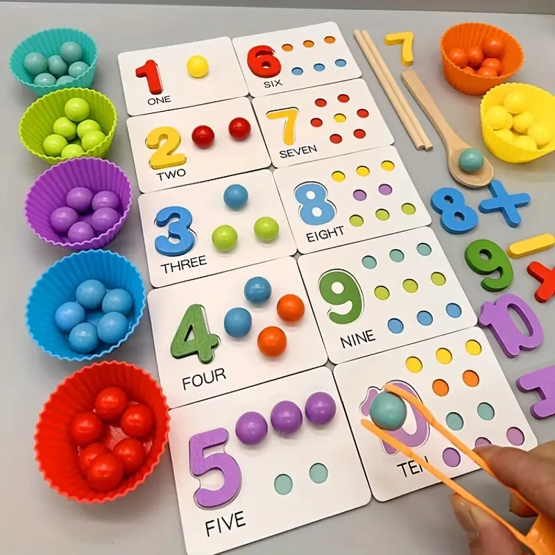 Juego de emparejar cuentas numéricas de colores: mejora las habilidades cognitivas