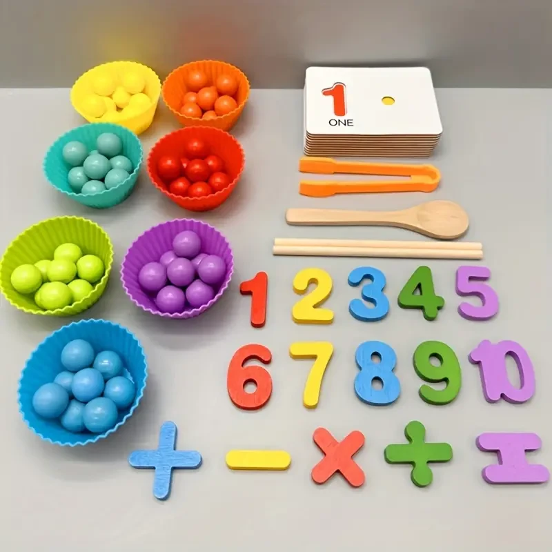 Juego de emparejar cuentas numéricas de colores: mejora las habilidades cognitivas