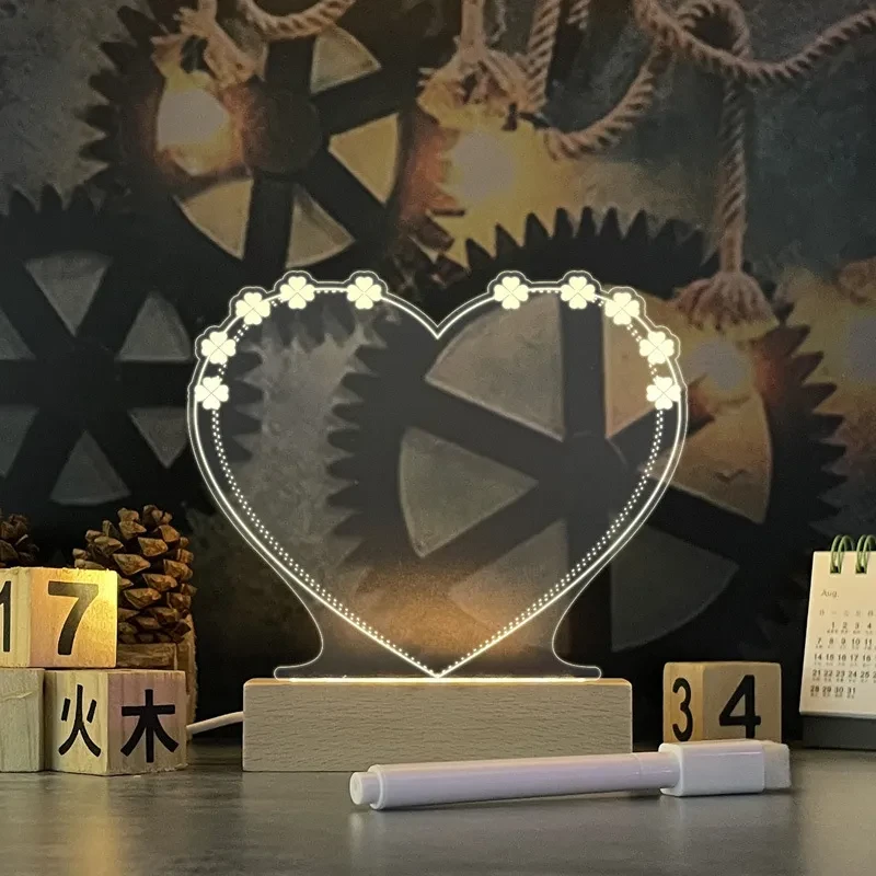 Tablero de notas creativo, luz nocturna LED creativa