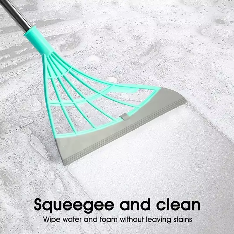 Juego de 2 escobas mágicas de silicona para lavar ventanas, limpiaparabrisas, espátula para quitar pelo de mascotas, limpieza de espejos y suelos del hogar.