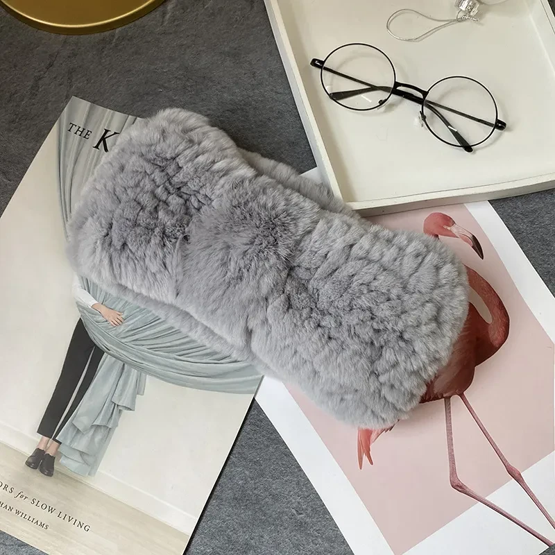 Banda elástica para el pelo de invierno, bufanda de piel cálida y afelpada que combina con todo.