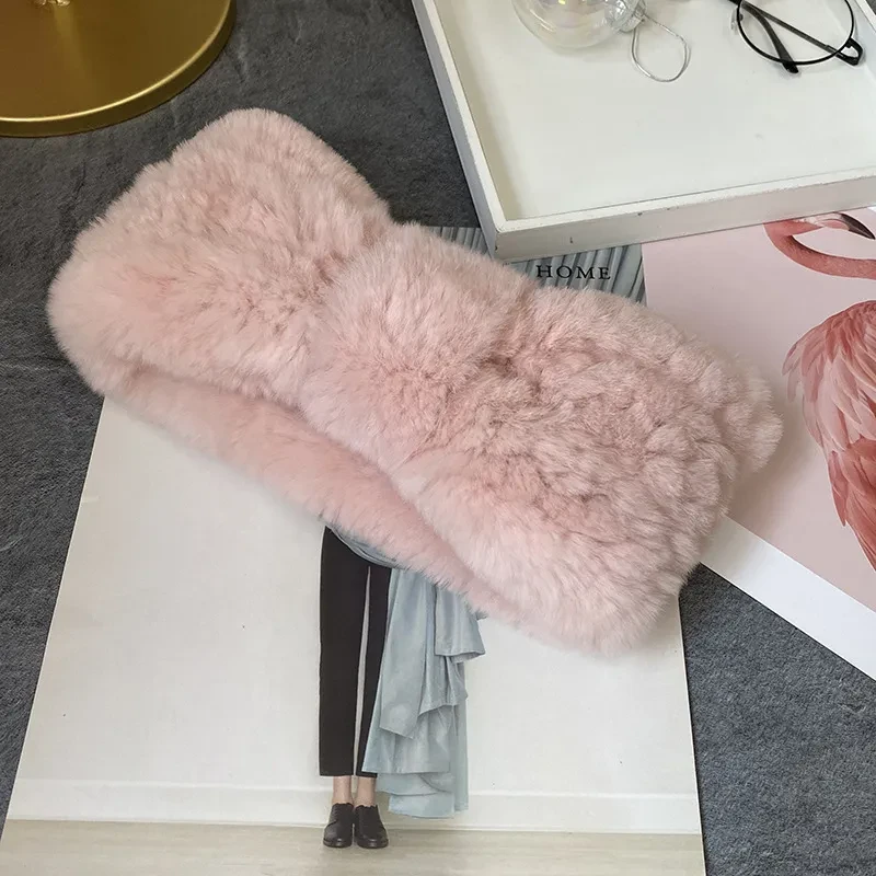Banda elástica para el pelo de invierno, bufanda de piel cálida y afelpada que combina con todo.