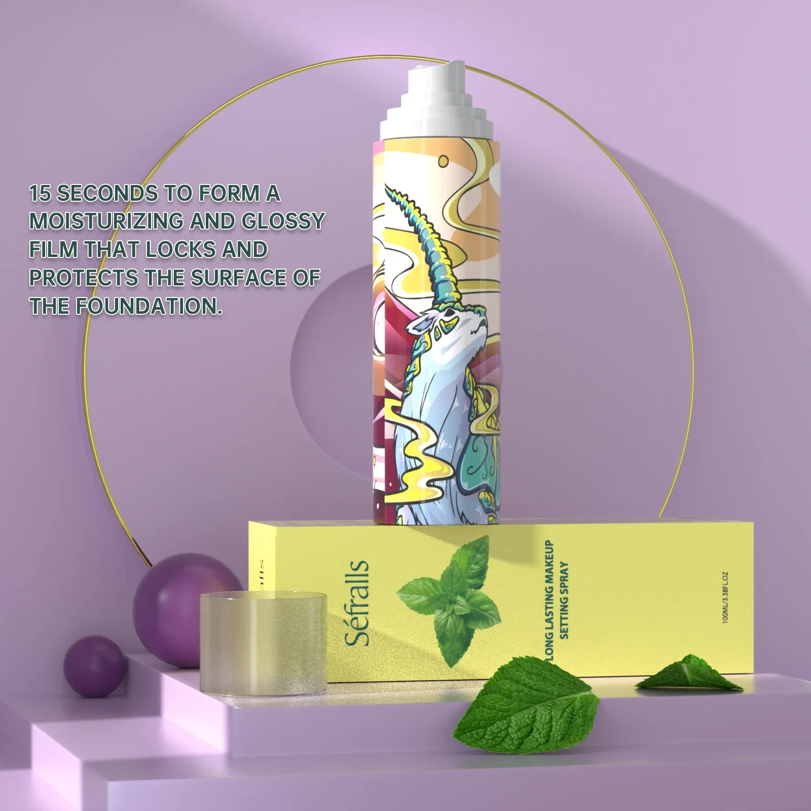 Spray fijador de maquillaje de larga duración Sefralls