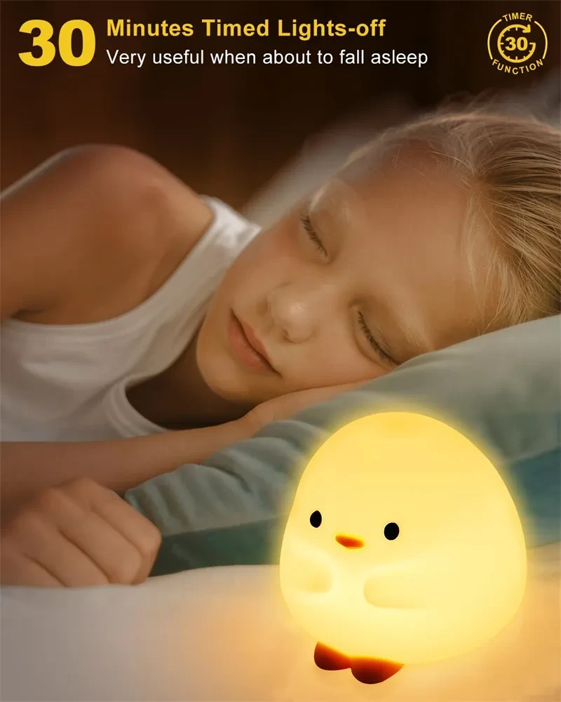 Lámpara de noche LED con forma de pato