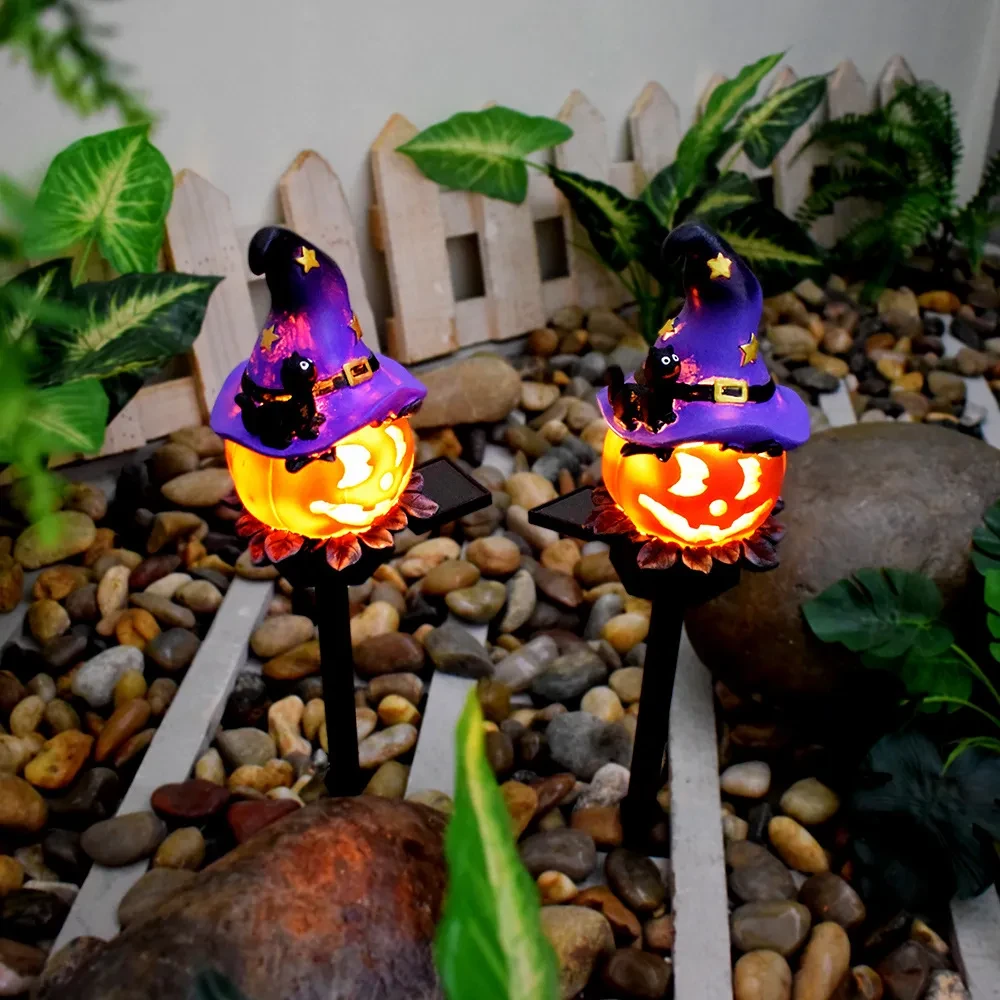 Ambiente creativo solar de Halloween al aire libre