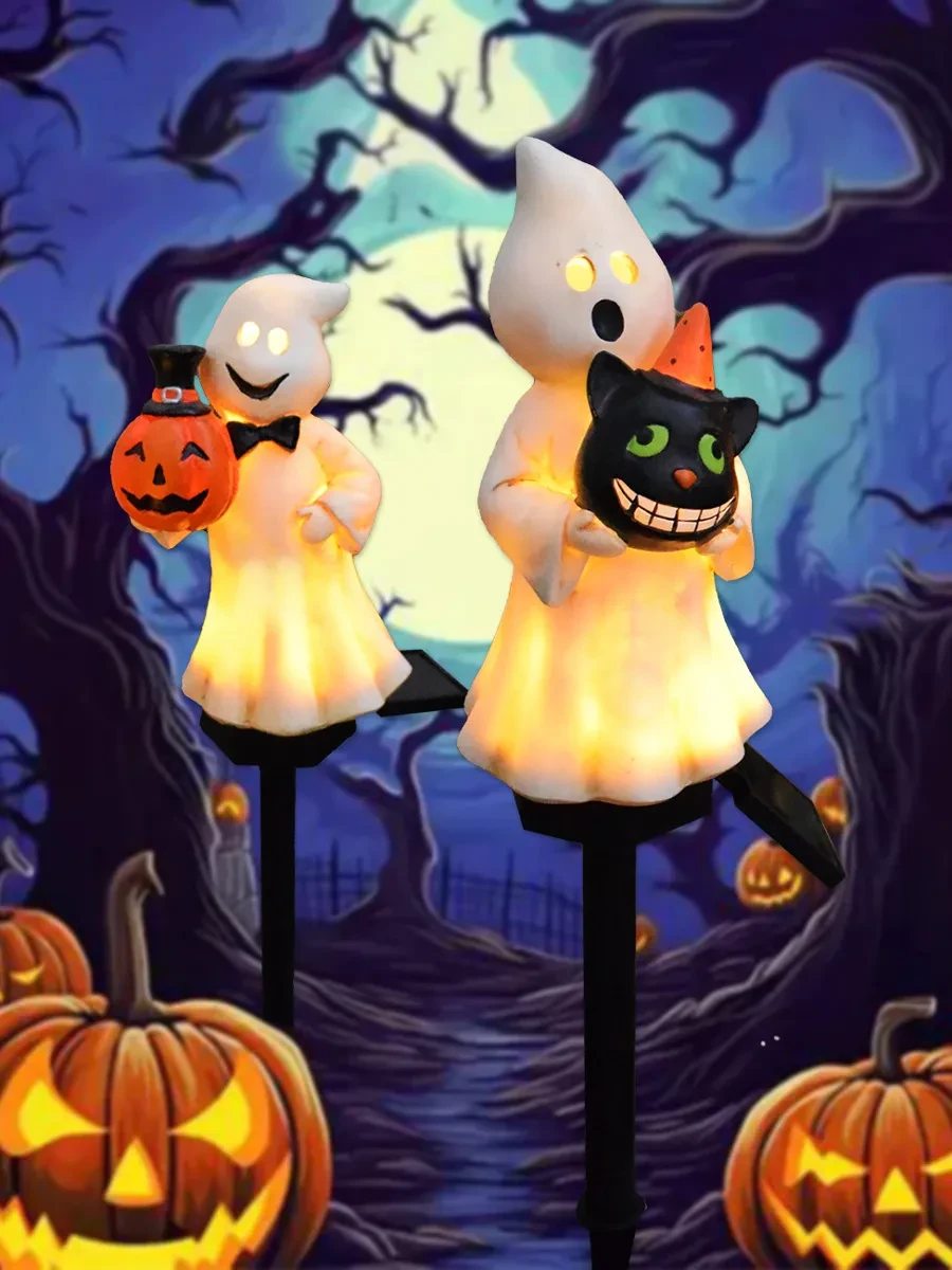 Ambiente creativo solar de Halloween al aire libre