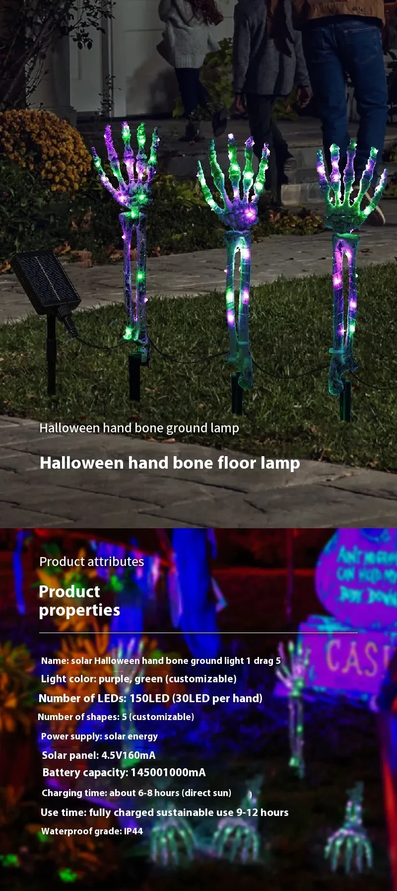 Lámpara de suelo solar para patio