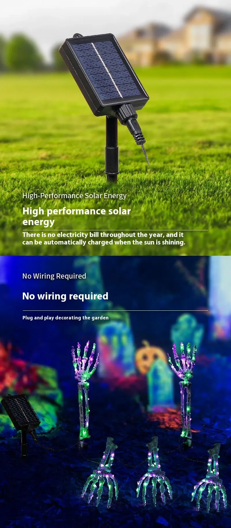 Lámpara de suelo solar para patio