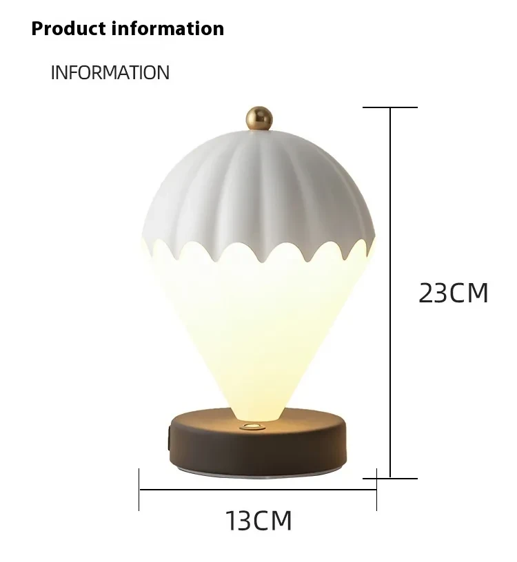 Decoración de mesita de noche con luz de globo aerostático para dormitorio