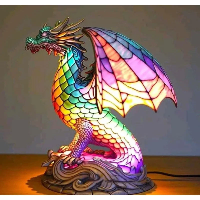 Lámpara de escritorio con luz de animales de colores 3D