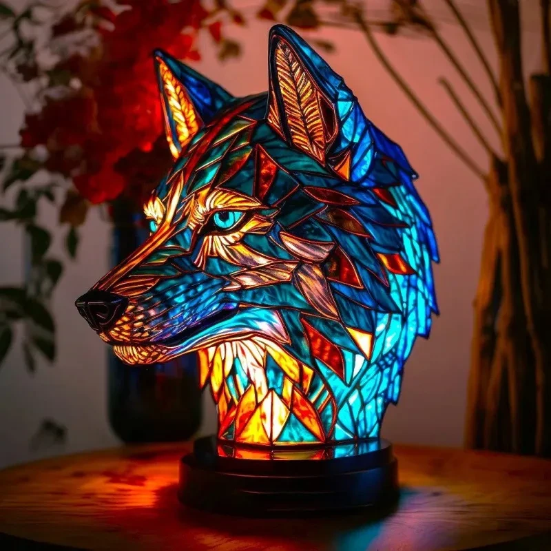 Lámpara de escritorio con luz de animales de colores 3D