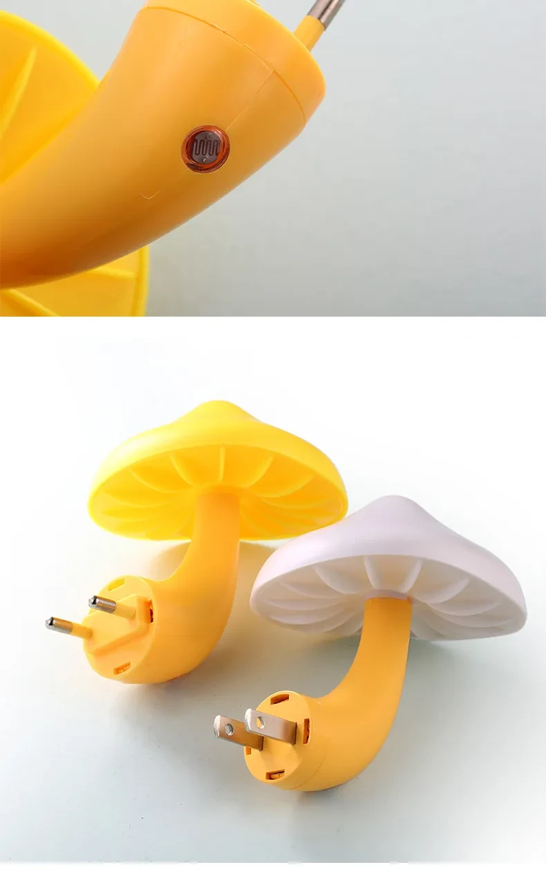 Lámpara de pared con luz nocturna LED en forma de hongo