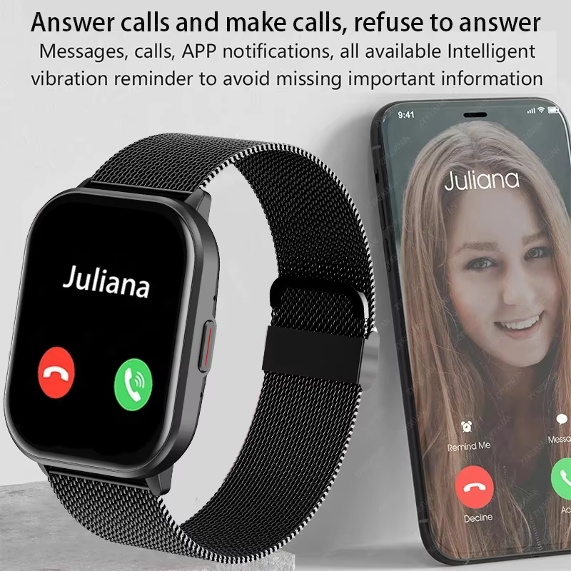 Reloj inteligente Xiaomi para hombre y mujer, con Bluetooth, llamadas, control del ritmo cardíaco y del oxígeno en sangre, asistente de voz, más de 100 deportes, con caja, novedad de 2024