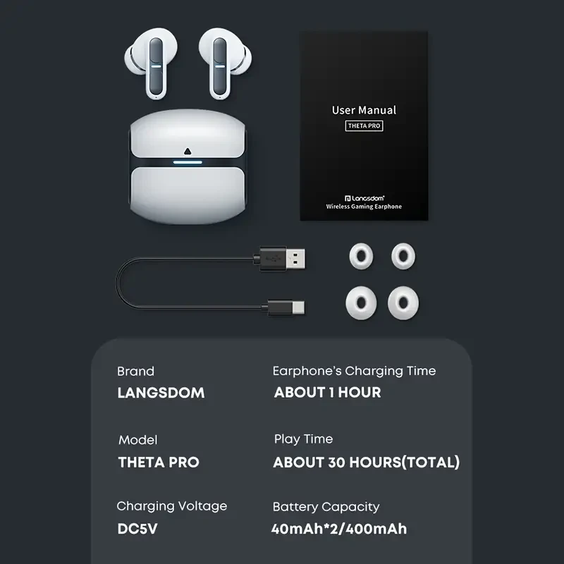 Audífonos verdaderamente inalámbricos Langsdon THETA PRO