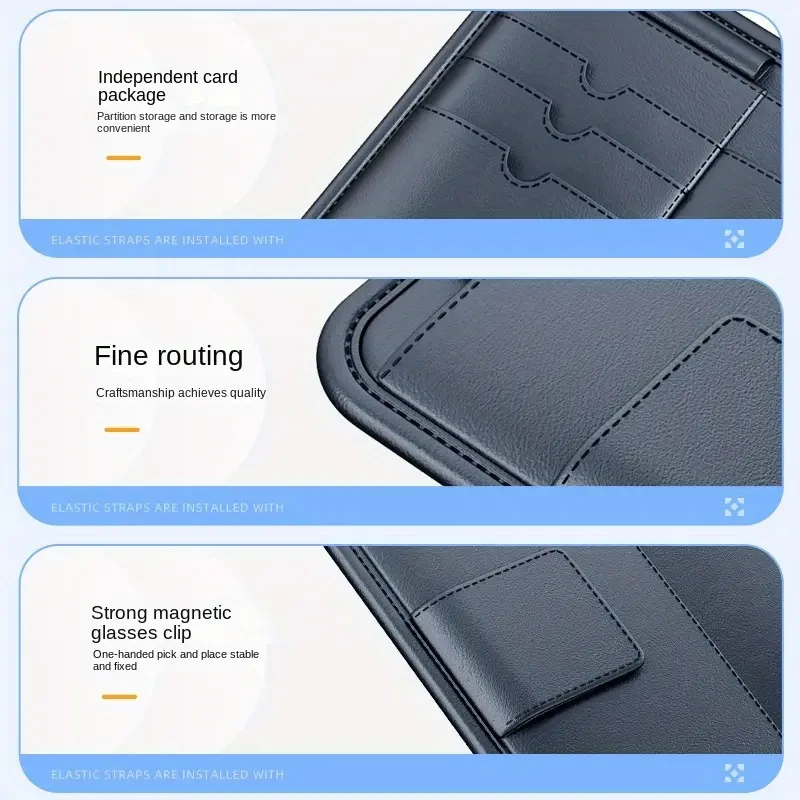 Organizador de parasol para coche de piel sintética negra