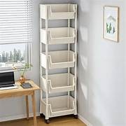 Estantería con ruedas para cocina, estantería de almacenamiento, armario de almacenamiento con ranura estrecha para esquina de cocina, organizador para baño, sala de estar y hogar